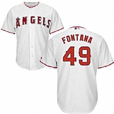 Youth Los Angeles Angels of Anaheim #49 Nolan Fontana White Home Cool Base Stitched Jersey JiaSu